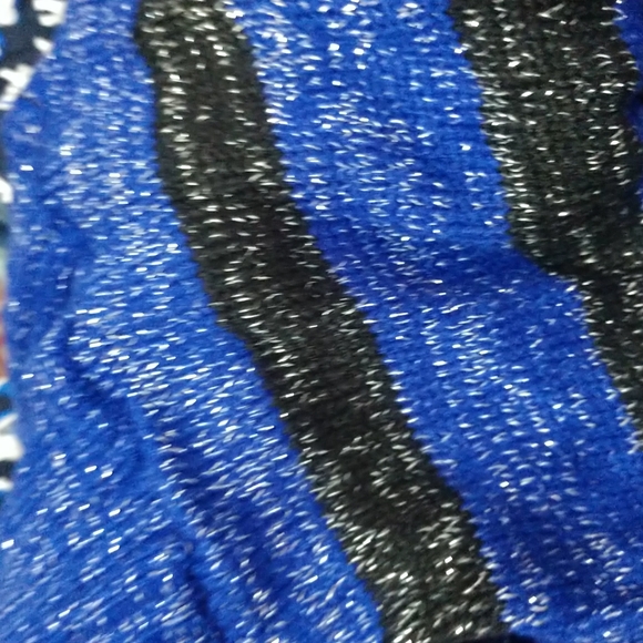 💖Dollhouse Open Front Shrug Sweater💖 Acrylic Blue/Black Sparkles - Picture 12 of 12